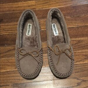 Minnetonka Tan Suede Moccasins